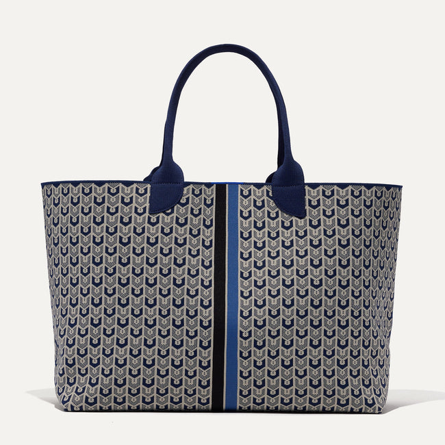 The Lightweight Mega Tote in Signature Blue, shown from the from the front.