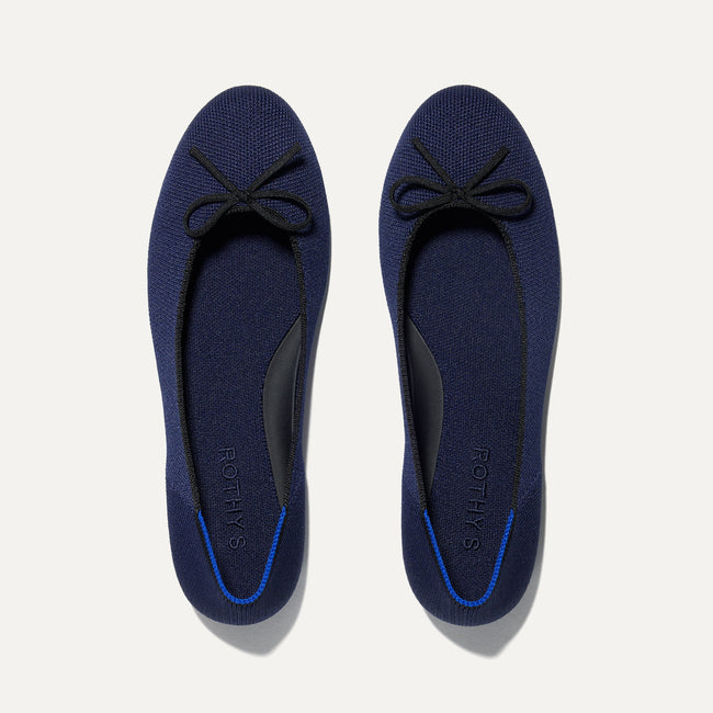 The Ballet Flat in Dark Navy shown from the top. 