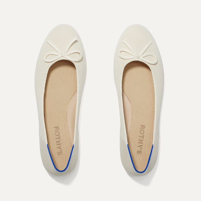 The Ballet Flat in Gardenia shown from the top.