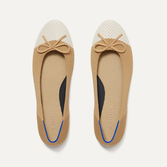 The Ballet Flat in Pearl shown from the top.