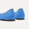 Close up of the heel of The Ballet Flat in Cerulean, with Rothy's signature blue halo.