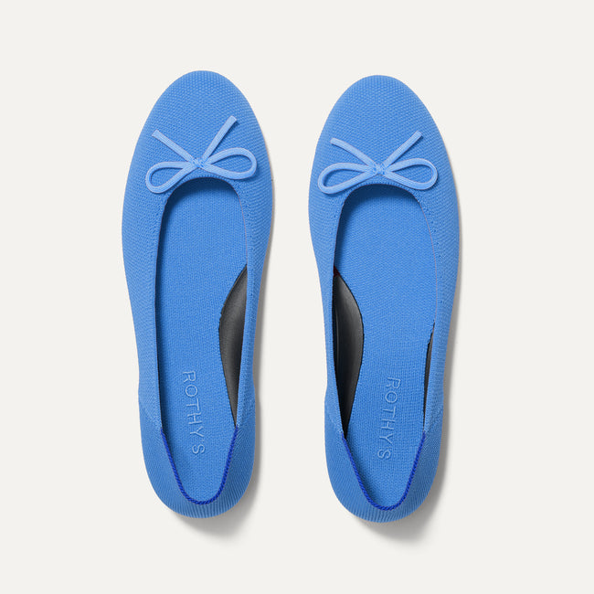The Ballet Flat in Cerulean shown from the top.