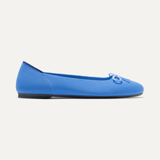 The Ballet Flat in Cerulean shown from the side.