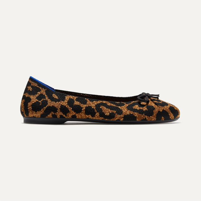 The Ballet Flat in Classic Leopard shown from the side. 