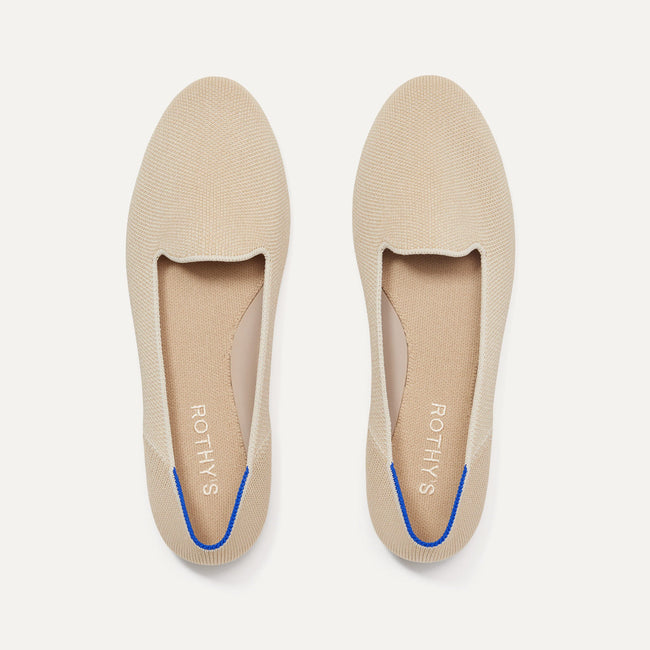 The Lounge Loafer in Sandstone shown from the top.