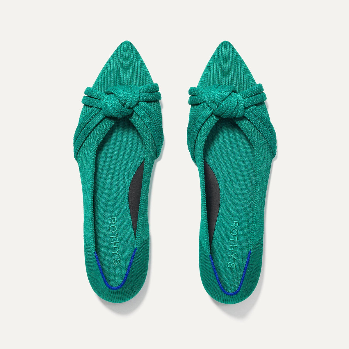 Knot Pointed Toe Flat in Sea Green Rothy's