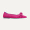 Close up of the heel of The Knot Point II in Starfish Pink, with Rothy's signature blue halo. 