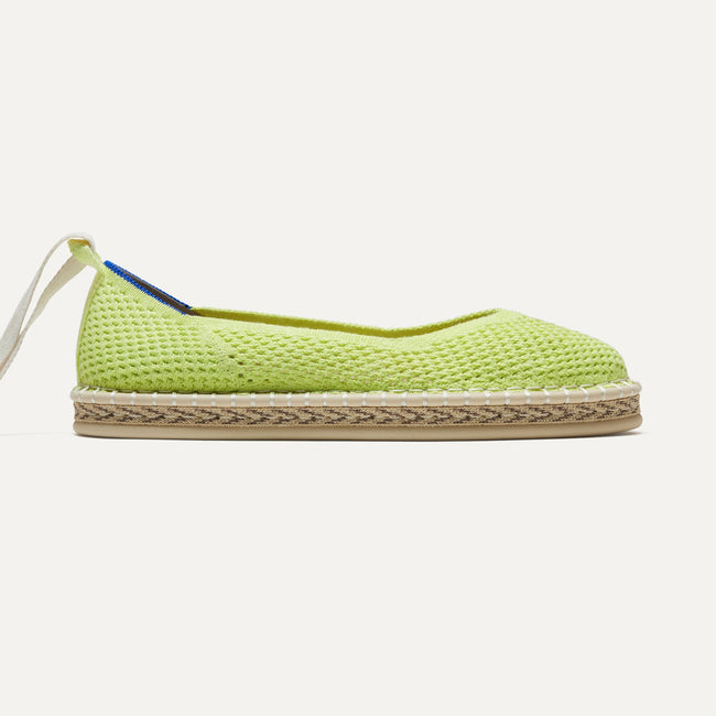 The Espadrille in Limeade, shown from the side. 