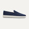 The Ravello Slip On Sneaker in Dark Navy shown from the side. 