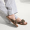 hover | Model wearing The Summer Sandal in Safari.