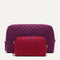 PDP |The Universal Pouch Set in Cranberry Plum shown from the front.