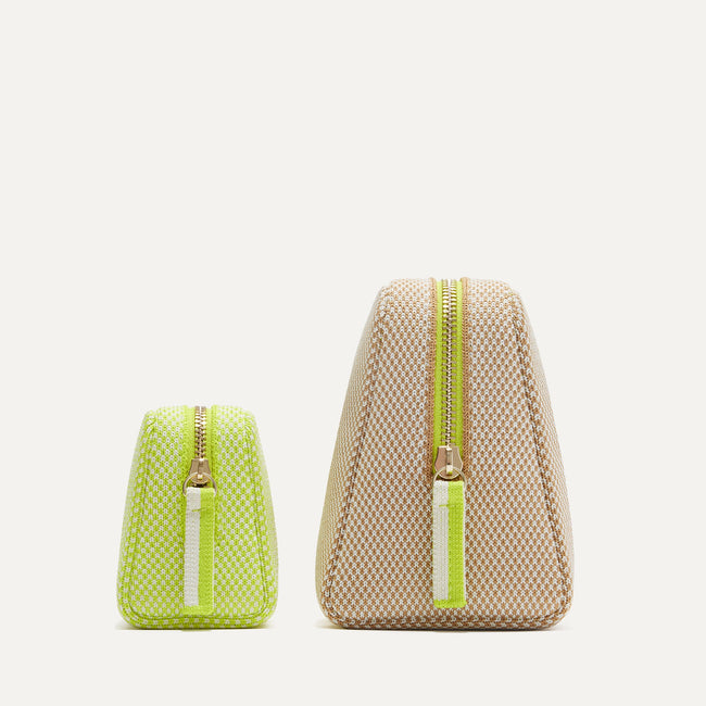 The Universal Pouch Set in Spring Colorblock shown from the side.