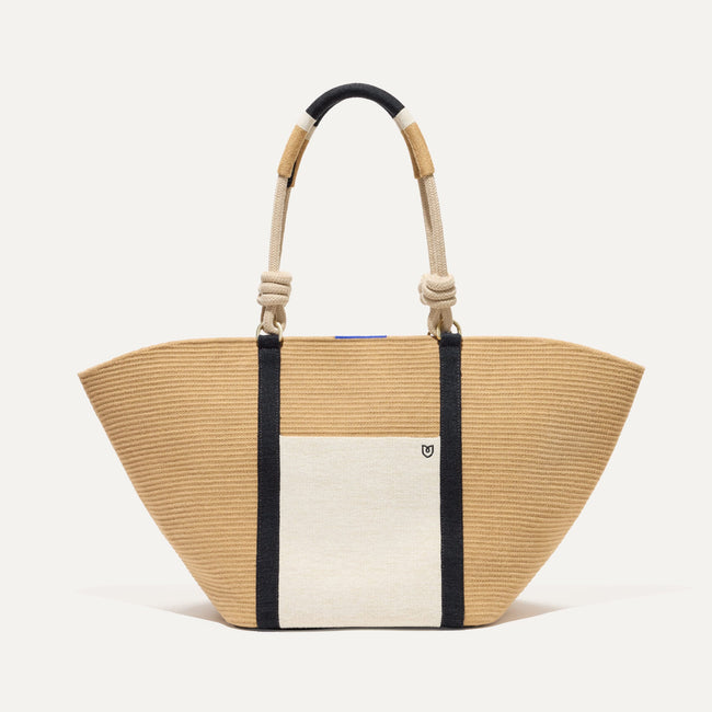 The Reversible Summer Tote in Camel.