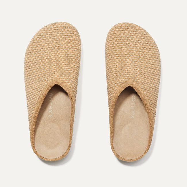 The Hemp Casual Clog in Flax shown from the top. 