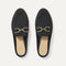 The Double Bit Loafer Mule in Black shown from the top. 