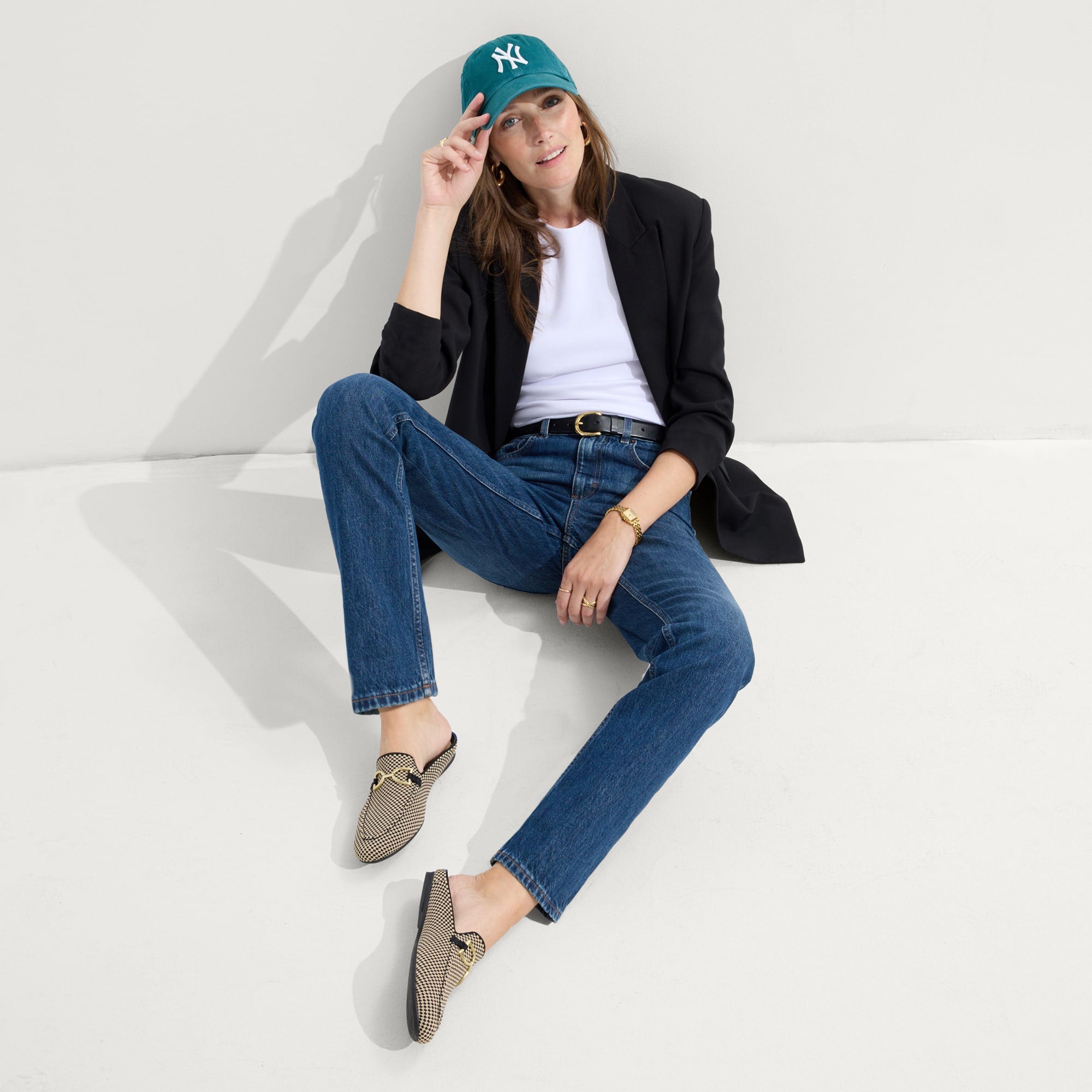 The Double Bit Loafer Mule in Classic Micro Check | Rothy's