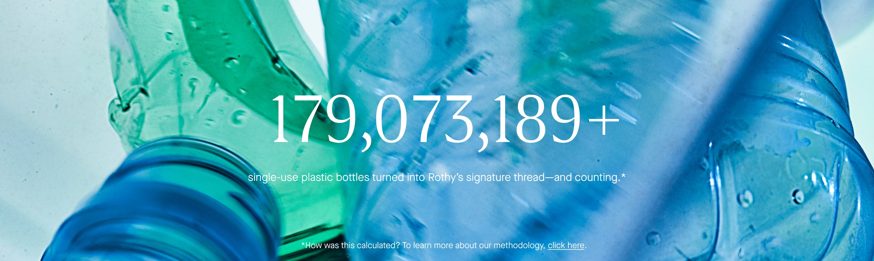 179,073,189+ single-use plastic bottles turned into Rothy's signature thread-and counting.*