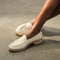 hover | Model wearing The Lug Loafer in Pearl Bouclé.