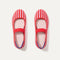 The Kids Mary Jane in Cherry Stripe shown from the top.