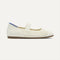 The Kids Mary Jane in White Open-Knit shown from the side.