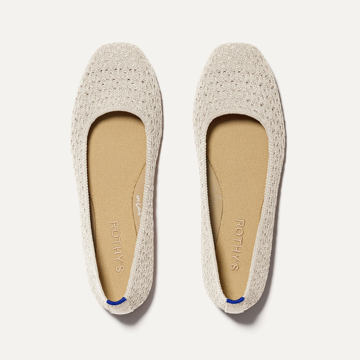 Square Toe Ballet Flats in Powder Crochet | Square Toe Flats