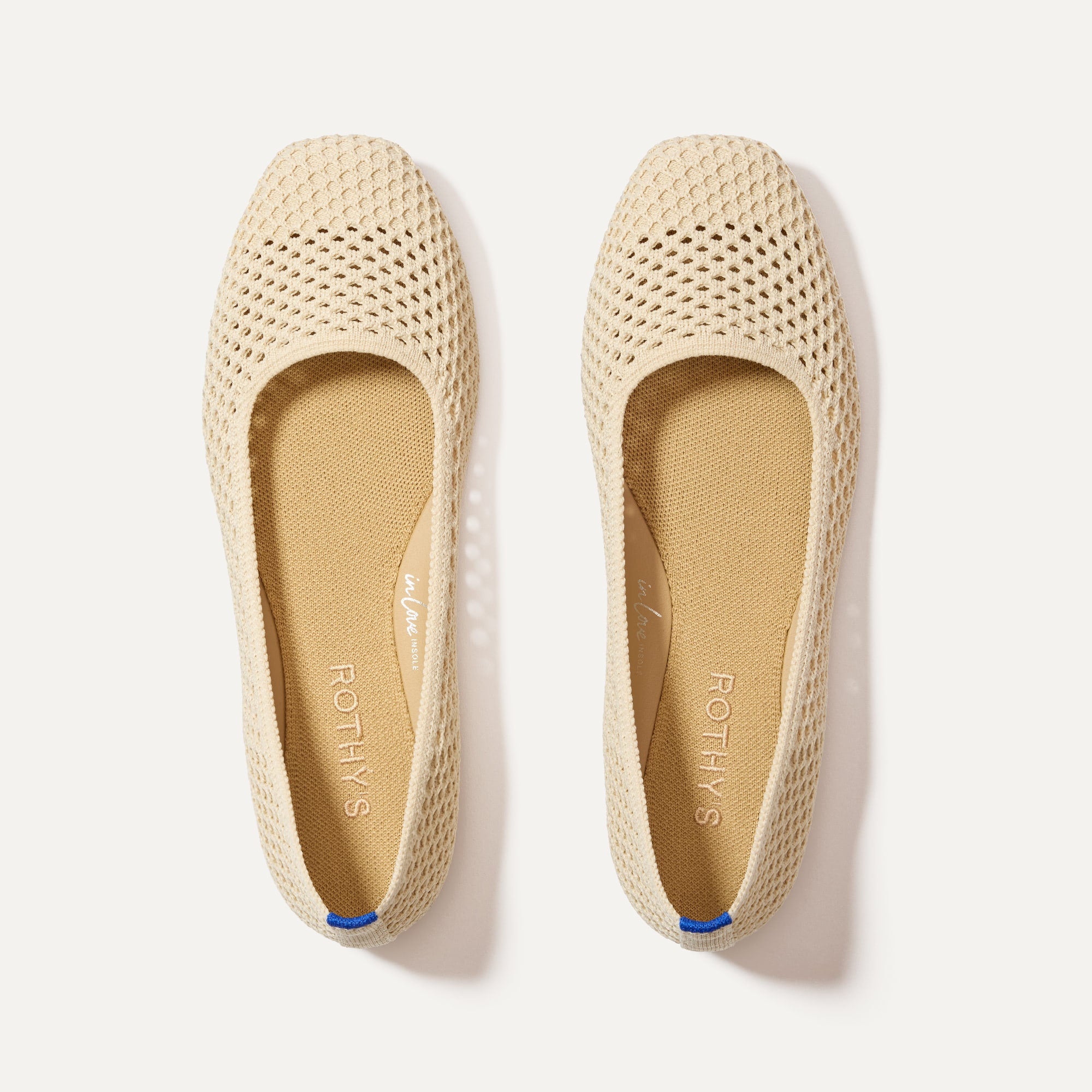 The Max Square in Off White Mesh | Women's Flats | Rothy's