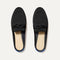 The Loafer Mule in Black shown from the top.