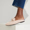Alternate view of a model wearing The Loafer Mule in Blush Pink.
