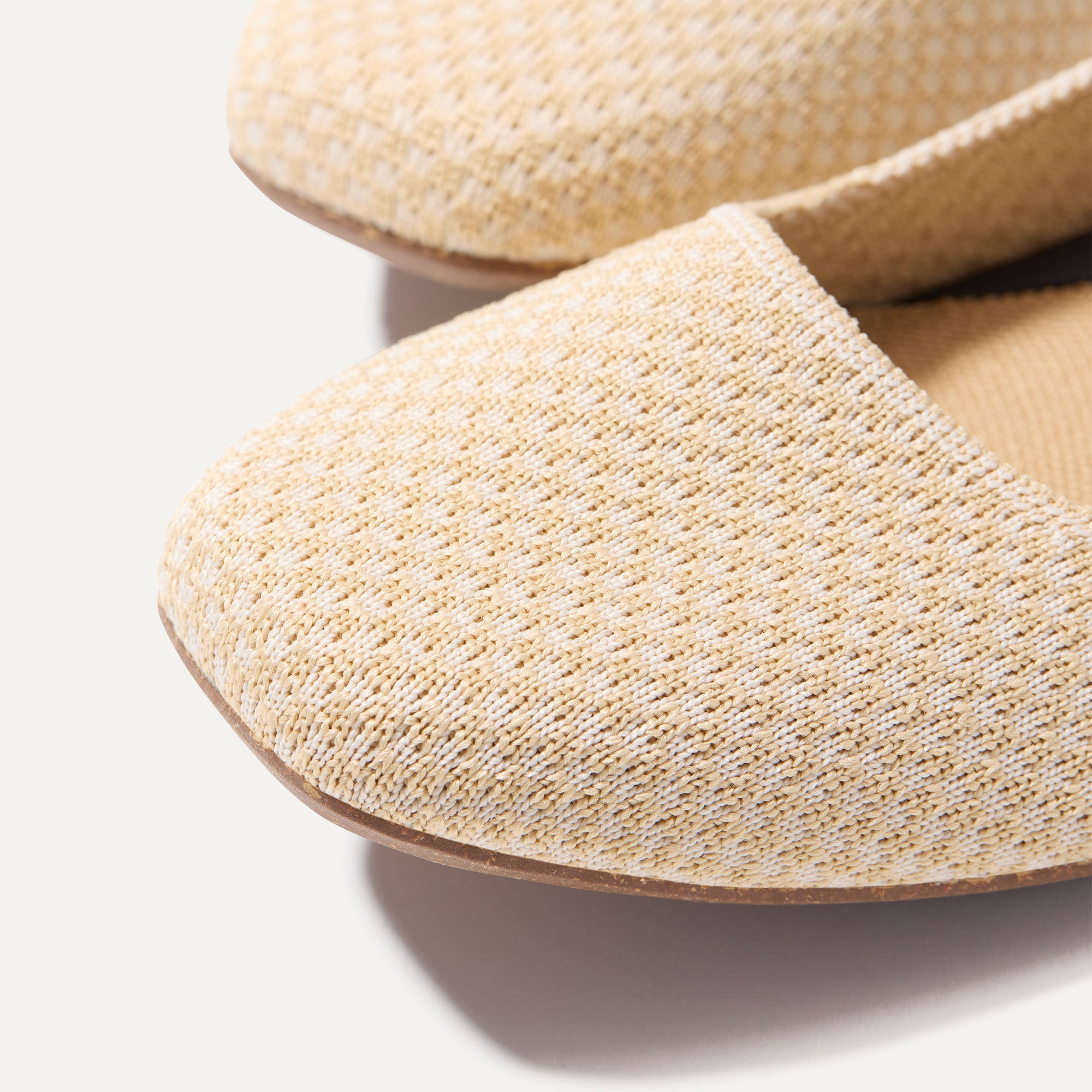 The Max Square in Sandstone Micro Check | Women's Flats | Rothy's