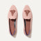 The Almond Tassel Loafer in Maple Pink shown from the top. 