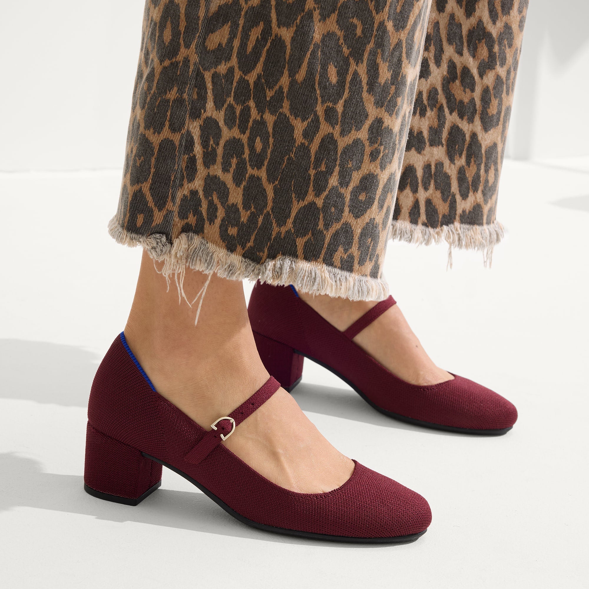 The Mary Jane Heel in Wine Red | Rothy's