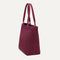 The Lightweight Zip Tote in Cabernet Check shown from the side.