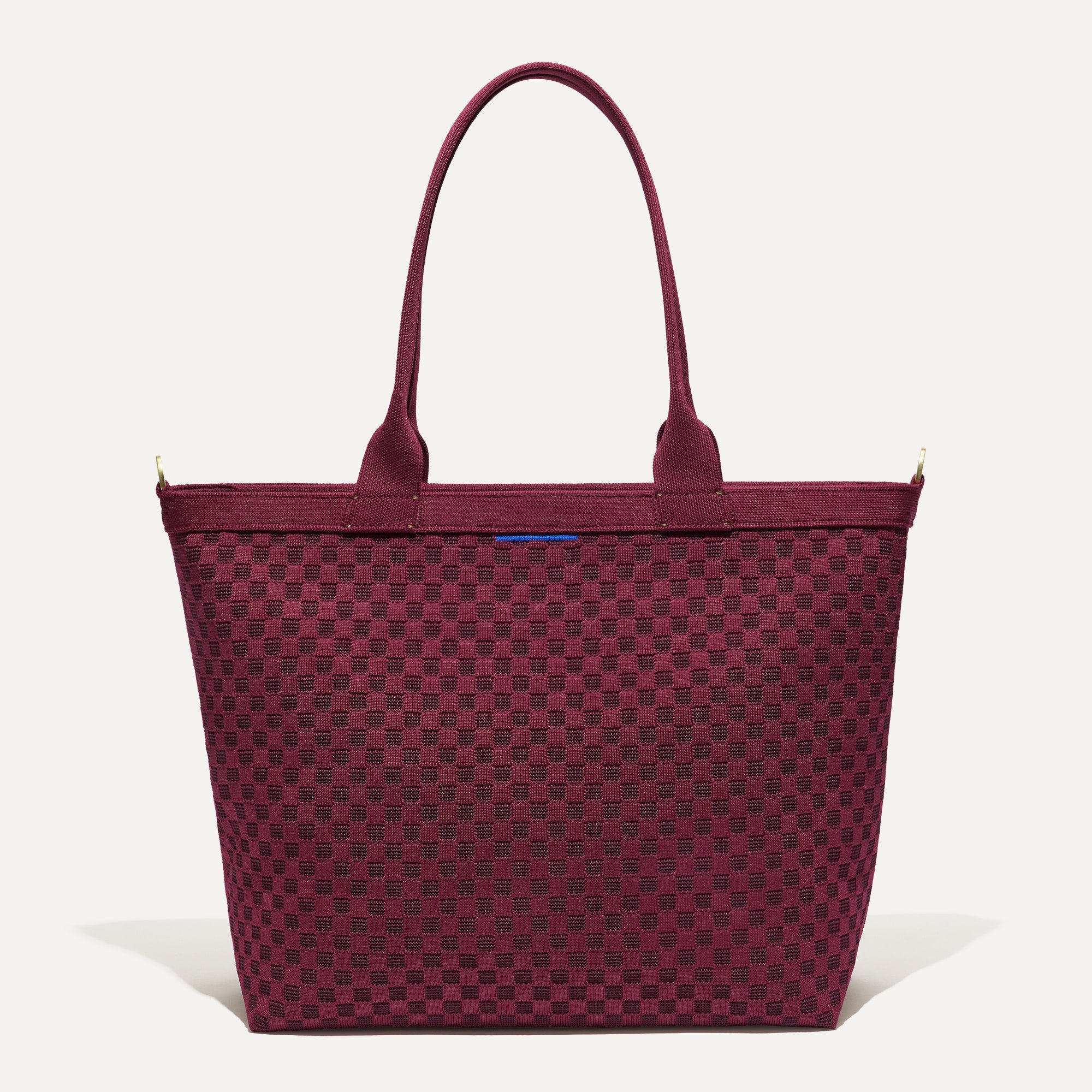 The Lightweight Zipper Tote in Cabernet Check | Rothy's