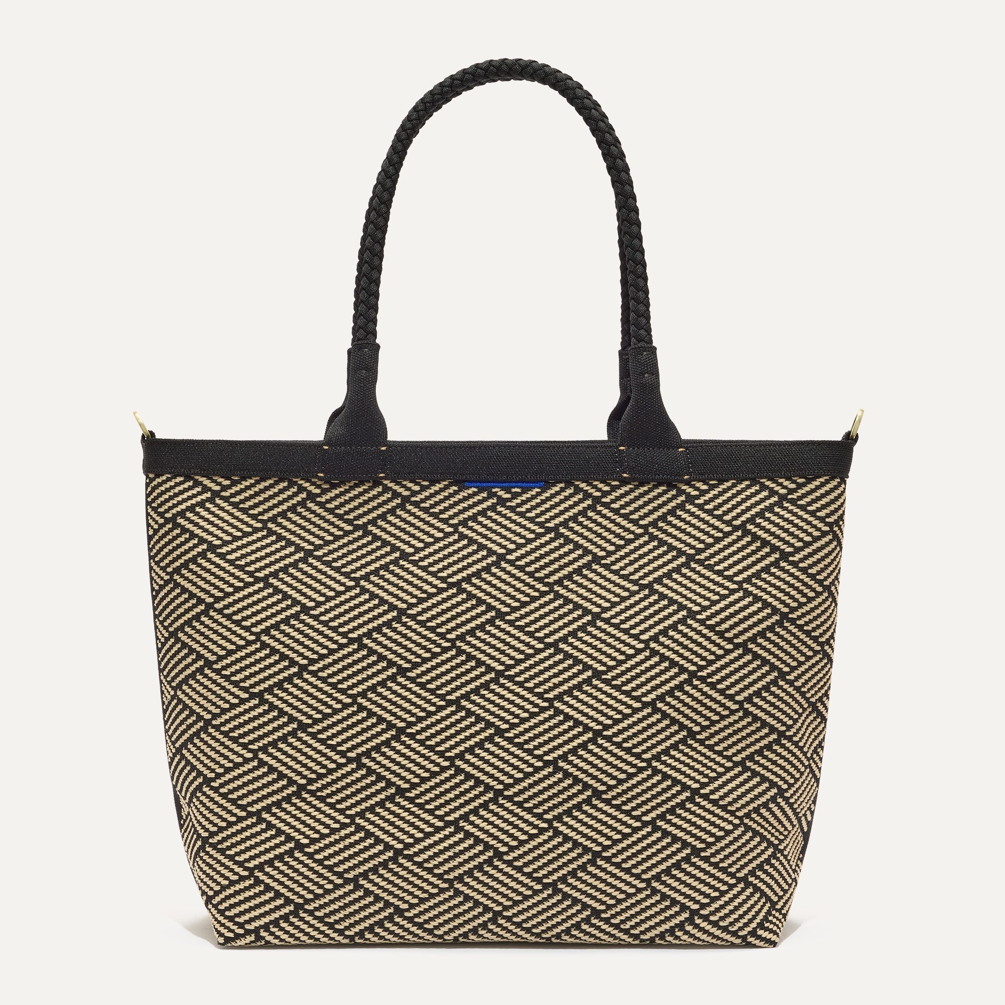 PDP |The Lightweight Zip Tote in Polar Zig Zag shown from the front.
