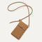 The Phone Crossbody in Hazelnut shown from above.