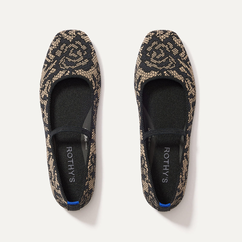 The Max Square Mary Jane in Chantilly Noir shown from the top.