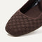 Top view of the square toe and rounded vamp of The Max Square Mary Jane in Chocolate.