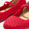 Top view of the square toe and rounded vamp of The Max Square Mary Jane in Red Crisp Basketweave.