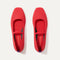 The Max Square Mary Jane in Red Hot shown from the top.