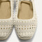 Top view of the square toe and rounded vamp of The Max Square Mary Jane in Sandy Crochet.