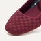 Top view of the square toe and rounded vamp of The Max Square Mary Jane in Wine Red.