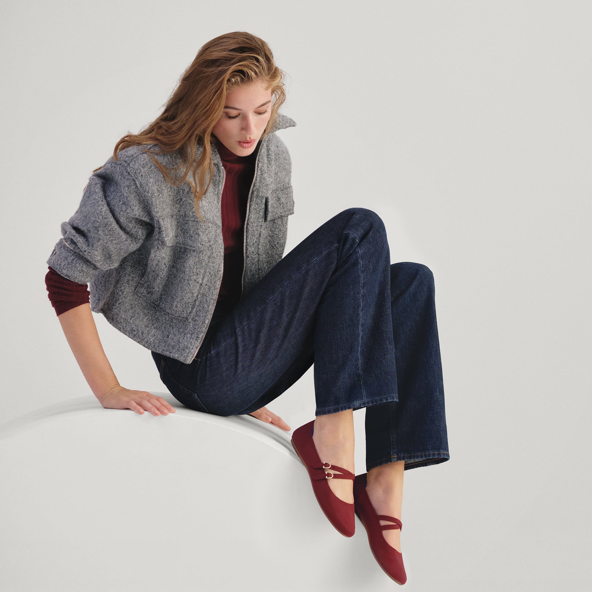 The Double Buckle Mary Jane in Cabernet | Rothy's