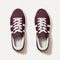 The RS02 Sneaker Burgundy Blitz shown from the top. 