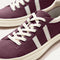 Close up of the toe and stitching details of The RS02 Sneaker Burgundy Blitz. 