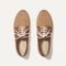 A pair of The Ravello Boat Shoes in Nautical Brown shown from the top. 