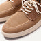 Close up of the toe and vamp of The Ravello Boat Shoe in Nautical Brown. 