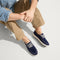 hover | Model wearing The Ravello Boat Shoe in Nautical Navy.