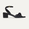 The Knot Sandal in Black shown from the side.