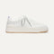 The Court Sneaker in Bright White shown from the side. 