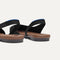 Close up of the strap on The Almond Slingback in Black Mesh, with Rothy's signature blue halo.